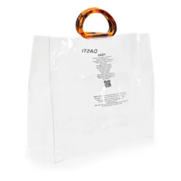 Clear Tote Bag with tortoise handles - Picture 1 of 5